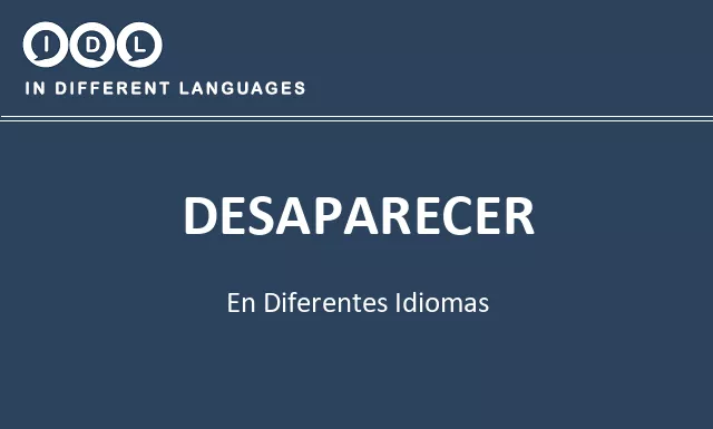 Desaparecer en diferentes idiomas - Imagen