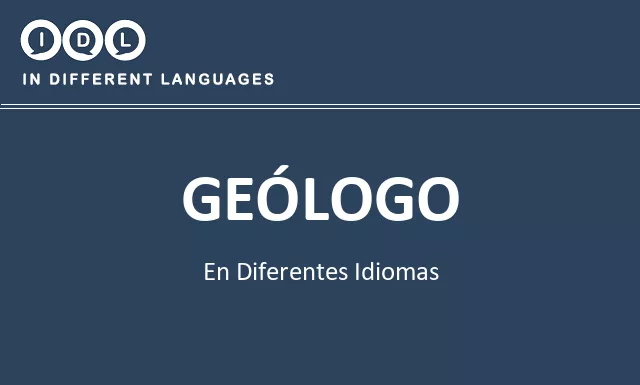 Geólogo en diferentes idiomas - Imagen