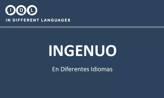 Ingenuo en diferentes idiomas - Imagen
