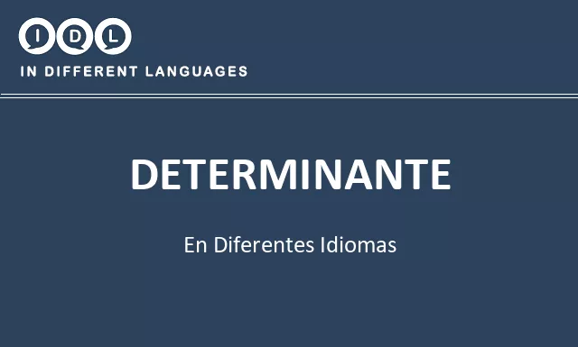 Determinante en diferentes idiomas - Imagen