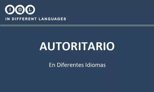 Autoritario en diferentes idiomas - Imagen