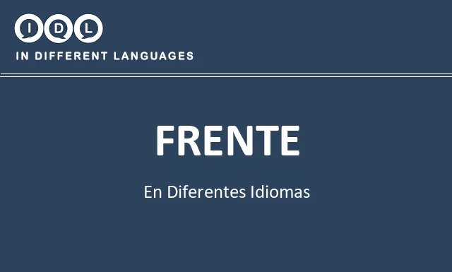 Frente en diferentes idiomas - Imagen