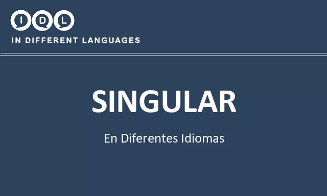 Singular en diferentes idiomas - Imagen