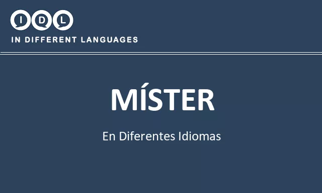 Míster en diferentes idiomas - Imagen