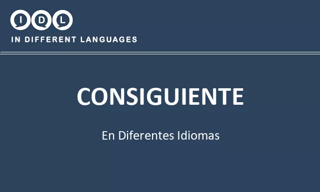 Consiguiente en diferentes idiomas - Imagen