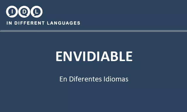 Envidiable en diferentes idiomas - Imagen