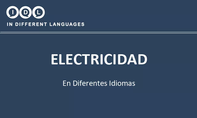 Electricidad en diferentes idiomas - Imagen