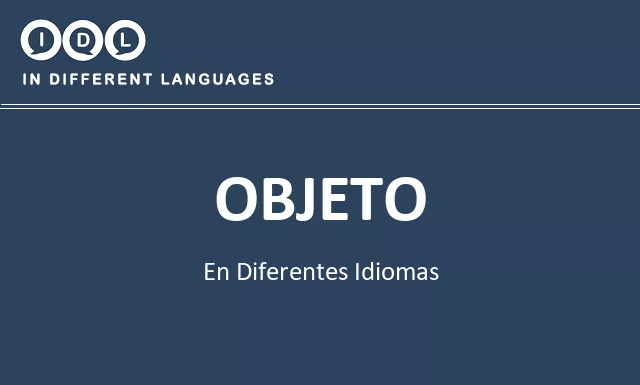 Objeto en diferentes idiomas - Imagen