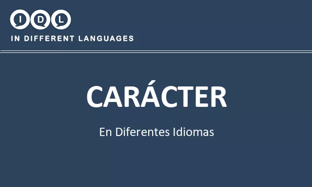 Carácter en diferentes idiomas - Imagen