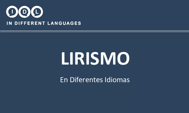 Lirismo en diferentes idiomas - Imagen