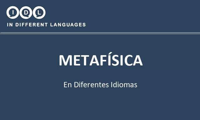 Metafísica en diferentes idiomas - Imagen