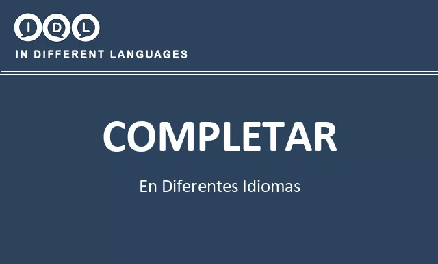 Completar en diferentes idiomas - Imagen