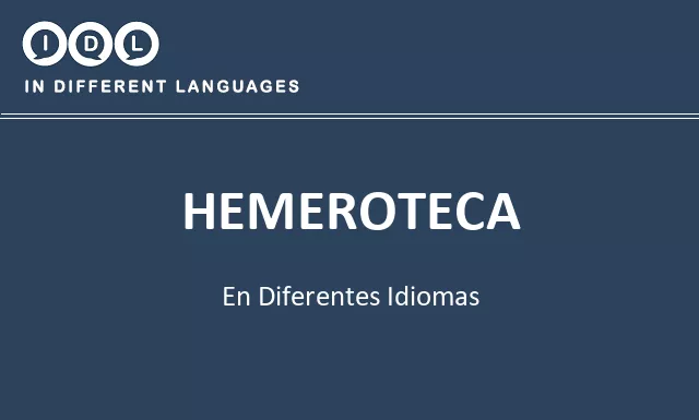 Hemeroteca en diferentes idiomas - Imagen