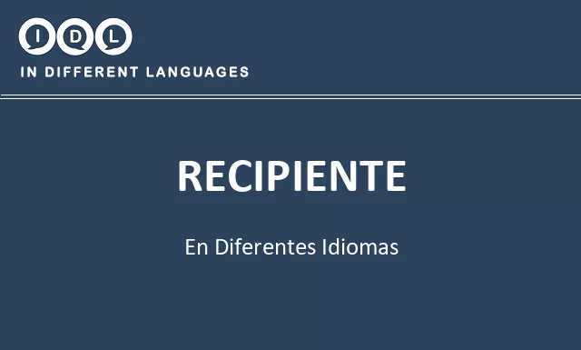 Recipiente en diferentes idiomas - Imagen