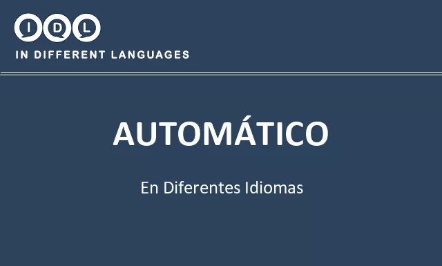 Automático en diferentes idiomas - Imagen
