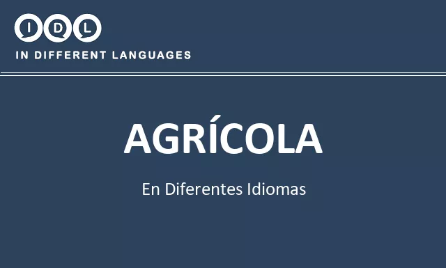 Agrícola en diferentes idiomas - Imagen