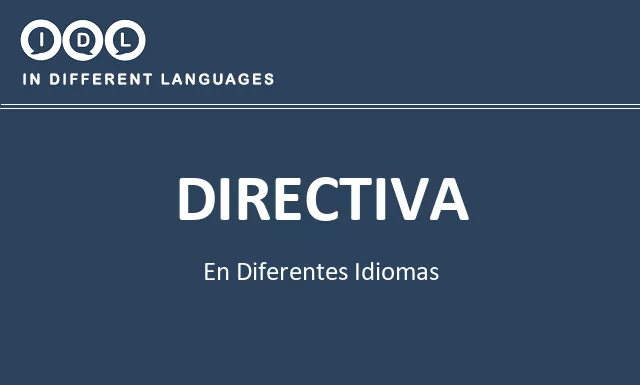 Directiva en diferentes idiomas - Imagen