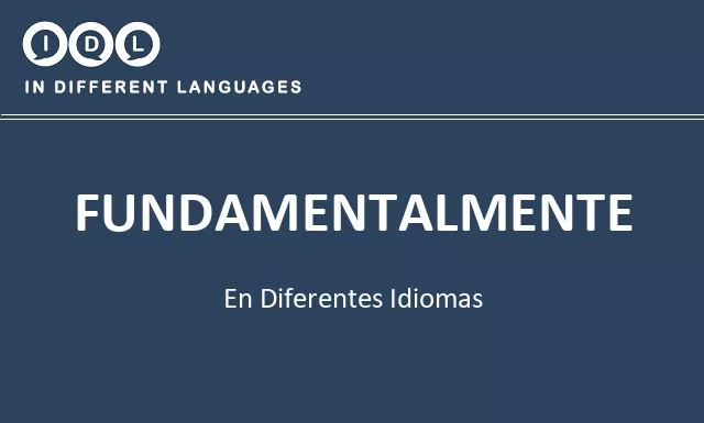 Fundamentalmente en diferentes idiomas - Imagen