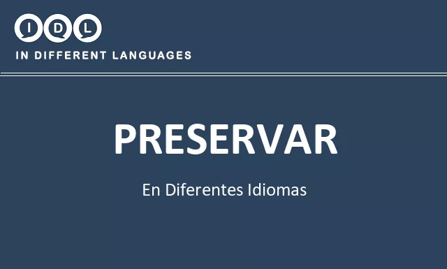 Preservar en diferentes idiomas - Imagen