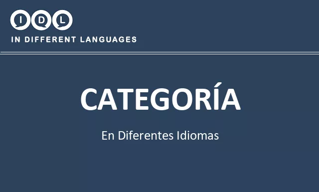 Categoría en diferentes idiomas - Imagen