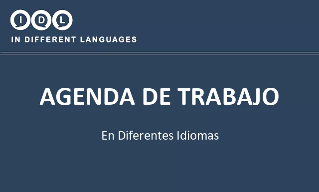 Agenda de trabajo en diferentes idiomas - Imagen