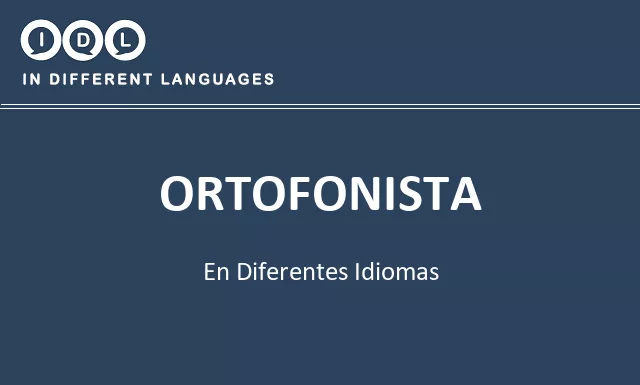Ortofonista en diferentes idiomas - Imagen