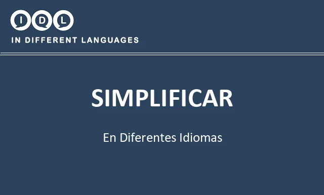 Simplificar en diferentes idiomas - Imagen