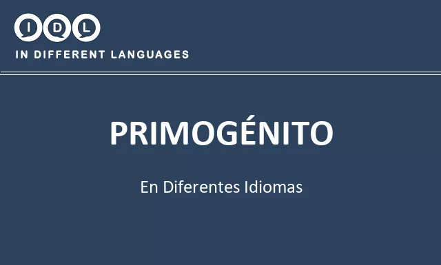 Primogénito en diferentes idiomas - Imagen