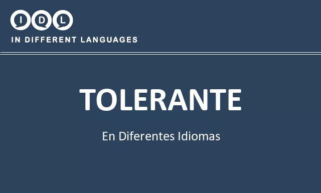 Tolerante en diferentes idiomas - Imagen