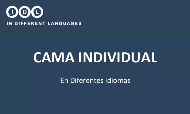 Cama individual en diferentes idiomas - Imagen