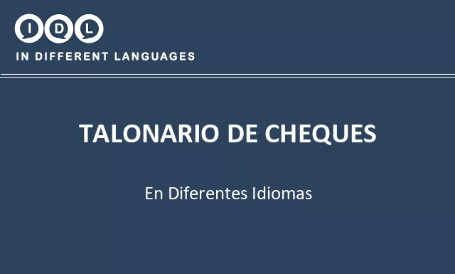 Talonario de cheques en diferentes idiomas - Imagen