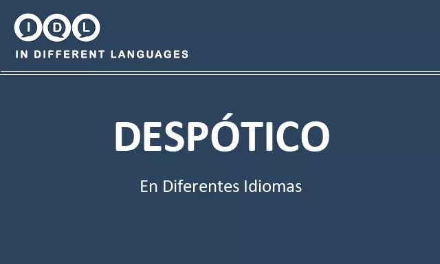 Despótico en diferentes idiomas - Imagen