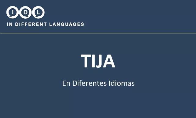 Tija en diferentes idiomas - Imagen