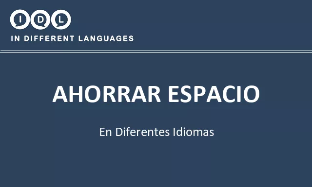 Ahorrar espacio en diferentes idiomas - Imagen