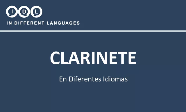 Clarinete en diferentes idiomas - Imagen