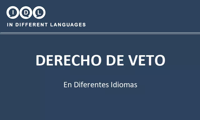 Derecho de veto en diferentes idiomas - Imagen