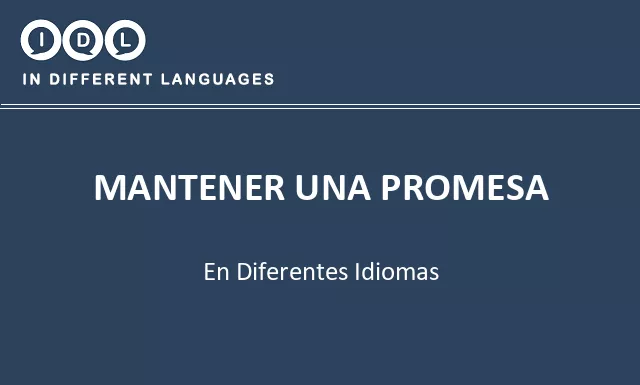 Mantener una promesa en diferentes idiomas - Imagen