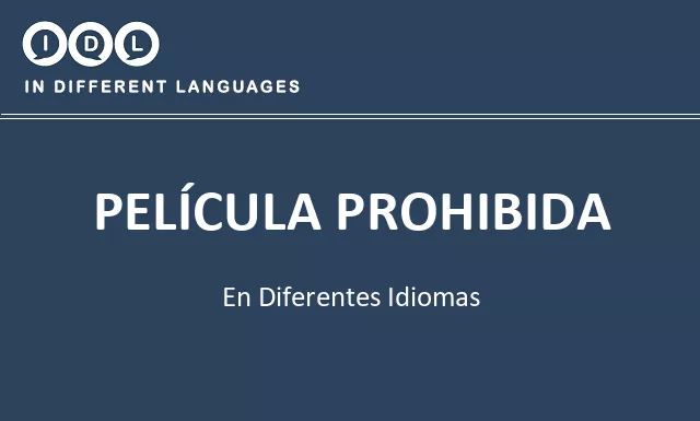 Película prohibida en diferentes idiomas - Imagen