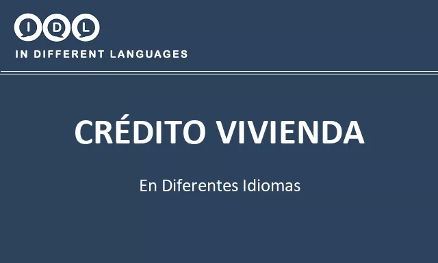 Crédito vivienda en diferentes idiomas - Imagen