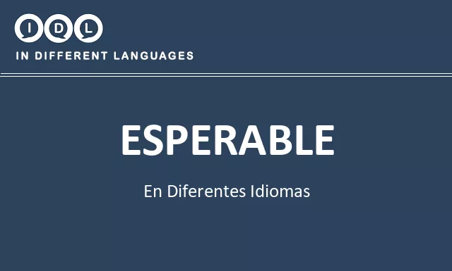 Esperable en diferentes idiomas - Imagen