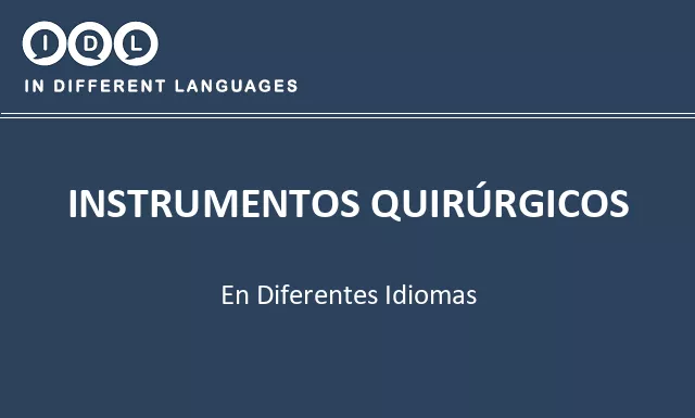 Instrumentos quirúrgicos en diferentes idiomas - Imagen