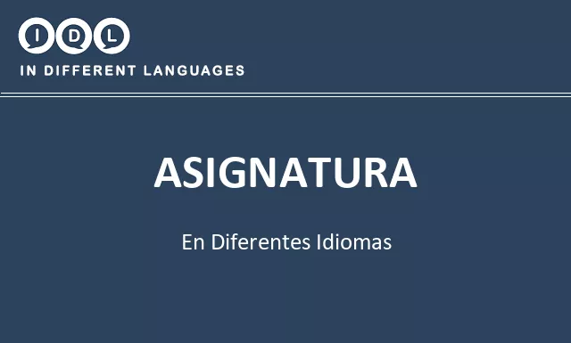 Asignatura en diferentes idiomas - Imagen
