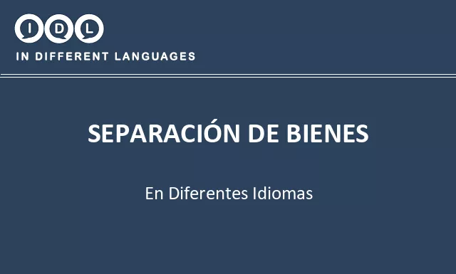 Separación de bienes en diferentes idiomas - Imagen