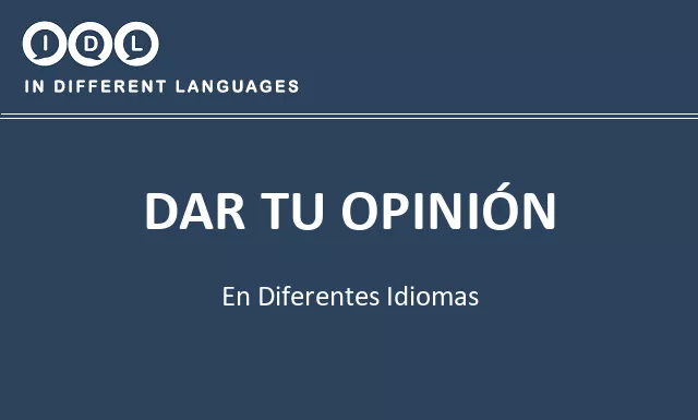Dar tu opinión en diferentes idiomas - Imagen