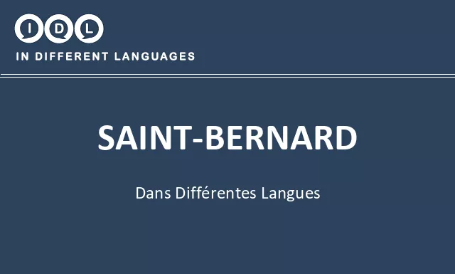 Saint-bernard dans différentes langues - Image