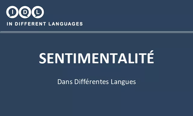 Sentimentalité dans différentes langues - Image