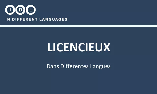 Licencieux dans différentes langues - Image