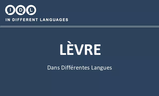 Lèvre dans différentes langues - Image
