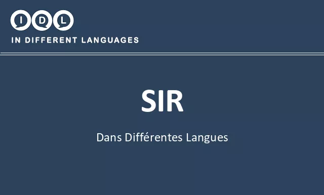 Sir dans différentes langues - Image