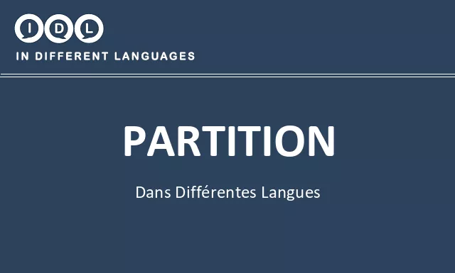 Partition dans différentes langues - Image